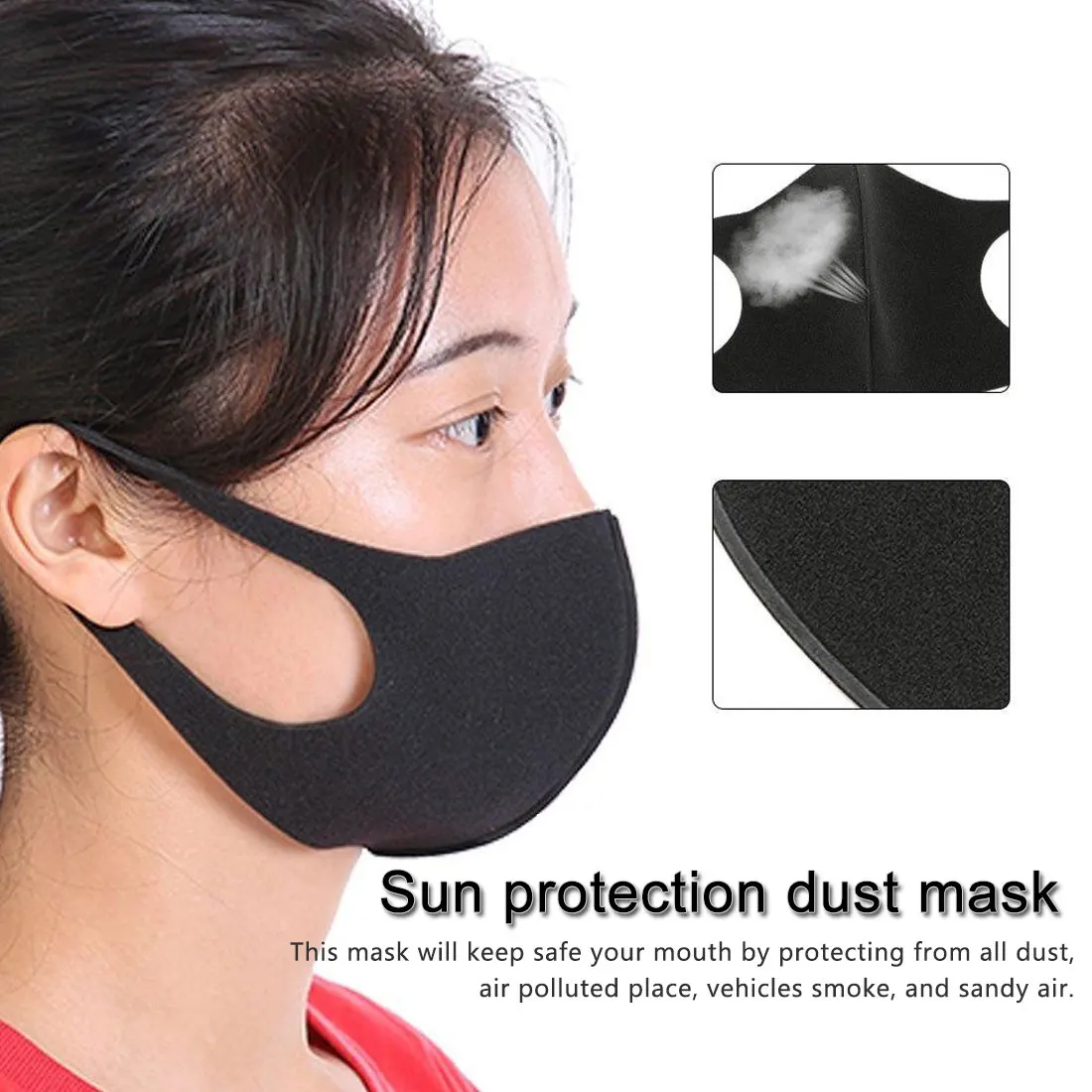 

Simple Sale 1PC 3D Ice silk Unisex Mask Summer Dust proof Three-dimensional Washable Breathable Solid Thin Face Mask