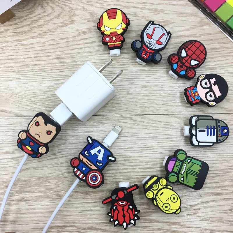 

10pcs Cartoon USB Cable Protector Management Data Line Organizer Clip Protetor De Cabo Cable Winder For iPhone 5 6 6s 7 8 8x