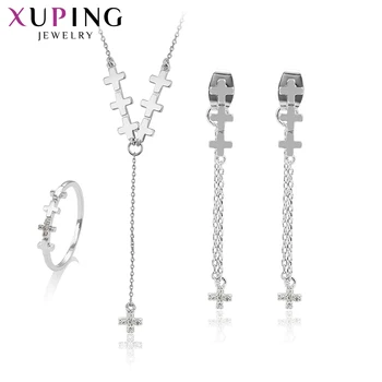 

Xuping Fashion Lovely Exquisite Cross Shape Jewelry Sets With Environmental Copper for Girl Graduation Gifts 64696