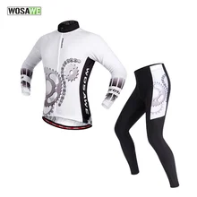 WOSAWE Для мужчин и Для женщин с длинным рукавом Велоспорт Джерси наборы для ухода за кожей/велосипед Джерси/дышащая 4D гелевый мягкий велосипед MTB колготки спортивная одежда