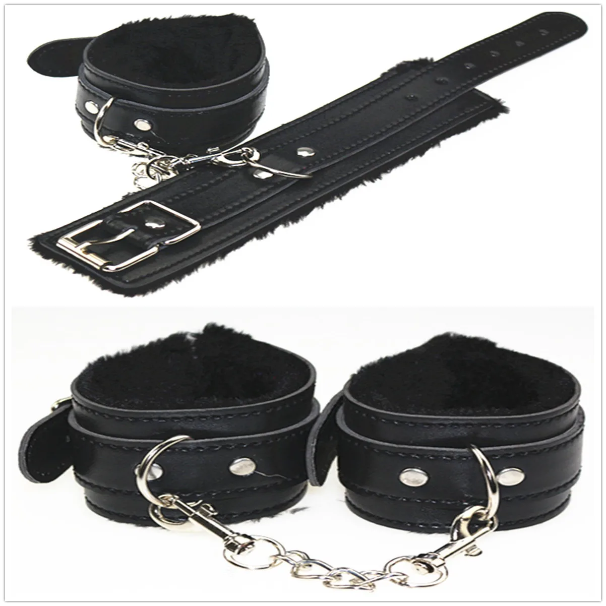 Эротическое сексуальное женское белье с регулируемым плюшевым комплектом наручников для зажимы для сосков ролевые игры БДСМ бондаж