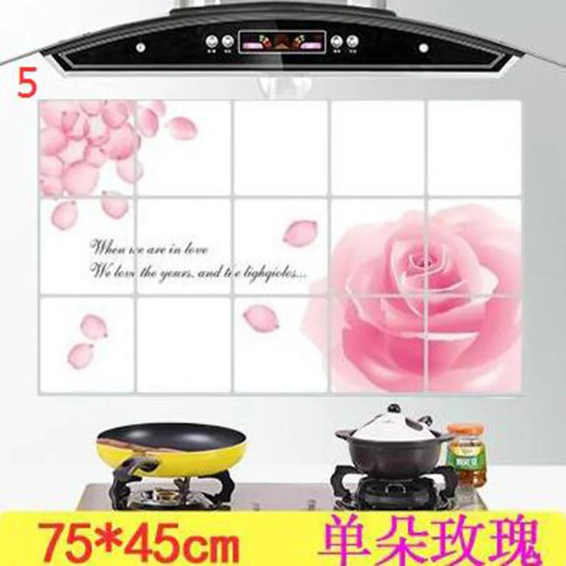 1Pc 75*45 cm Kitchen Wall Stickers For Smoke Exhaust Foil Oil Sticker Decal Home Decor Art Accessories Bedroom Decor 8z