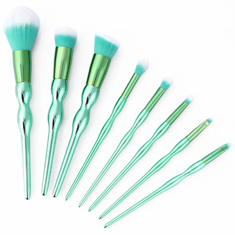 Sayoo New 8pcs Green Gourd Brush Set Makeup Cosmetic Brushes Set Powder