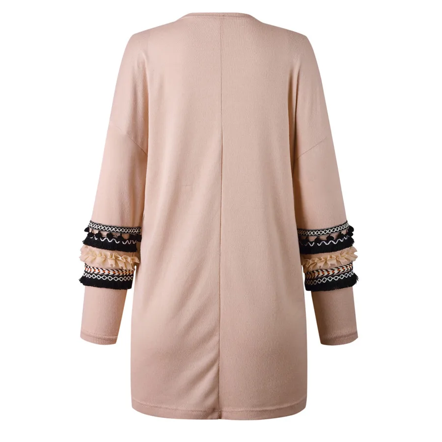 Gladiolus Fashion 2018 Autumn Winter Sweater Women Long Sleeve Double Pocket Patchwork Long Knitted Cardigan Women Sweater Coats (47)