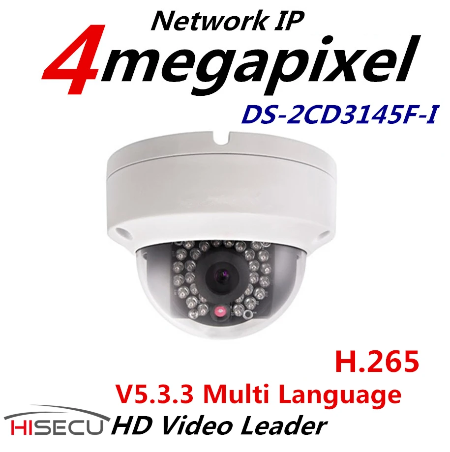 

Newest H.265 Multi Language IP Camera  DS-2CD3145F-I 4MP Mini Dome Camera 1080P POE CCTV Camera