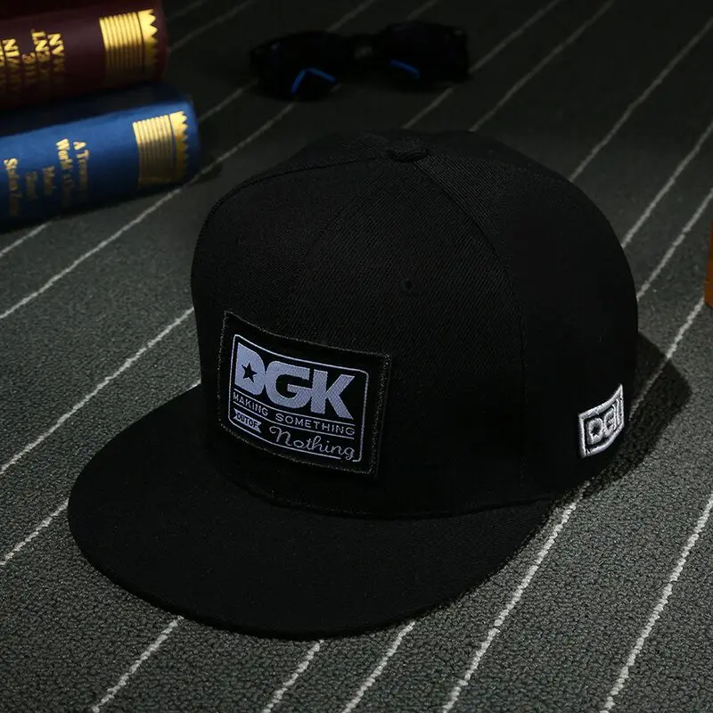 

2018 new Fashion Hip-Hop men&women Snapback sport Baseball Cap Vintage Black DGK letter Gangsta Hip-hop hats summer caps best u