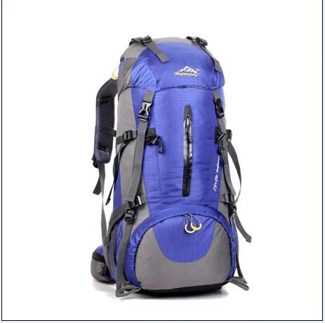 Спортивная уличная велосипедная сумка, водонепроницаемый альпинистский походный рюкзак с защитой от дождя, Сумка для кемпинга, альпинизма, рюкзак для трекинга 50L - Цвет: Blue