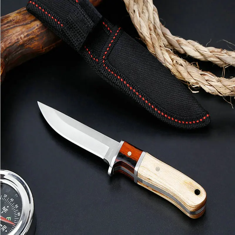 handmade wood handle outdoor camping hunting survival rescue post edc tools  (6)