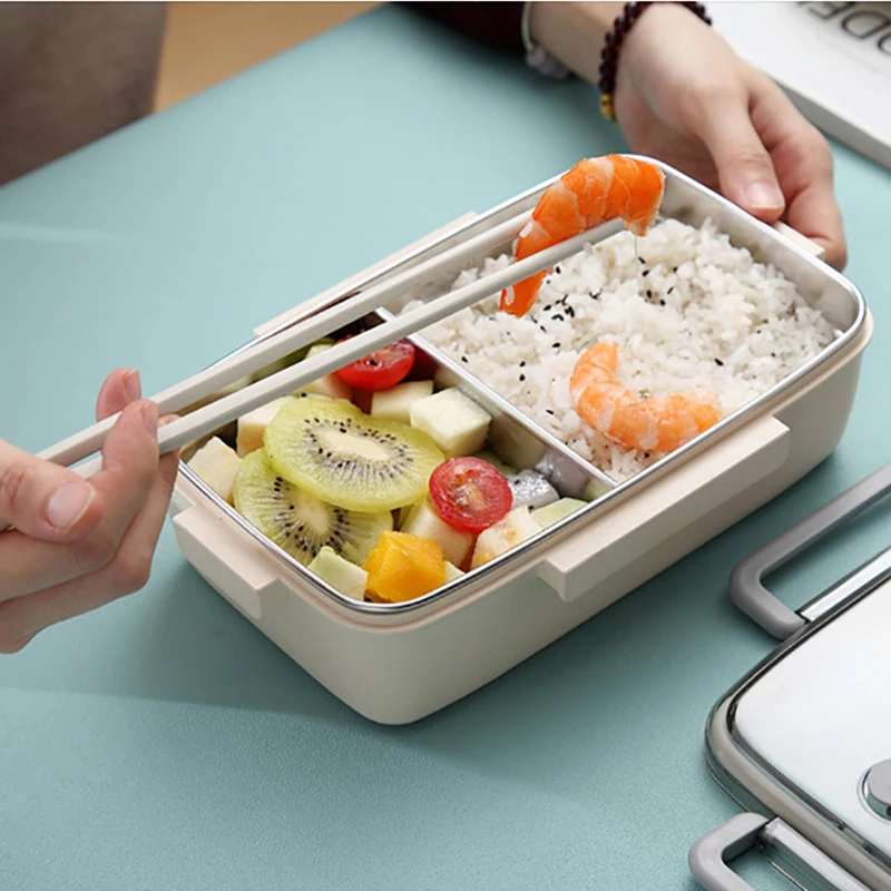 

304 Stainless Steel Lunch Box Leakproof Bento Box Cute Food Container With Compartments Lunchbox For Student Adult Picnic