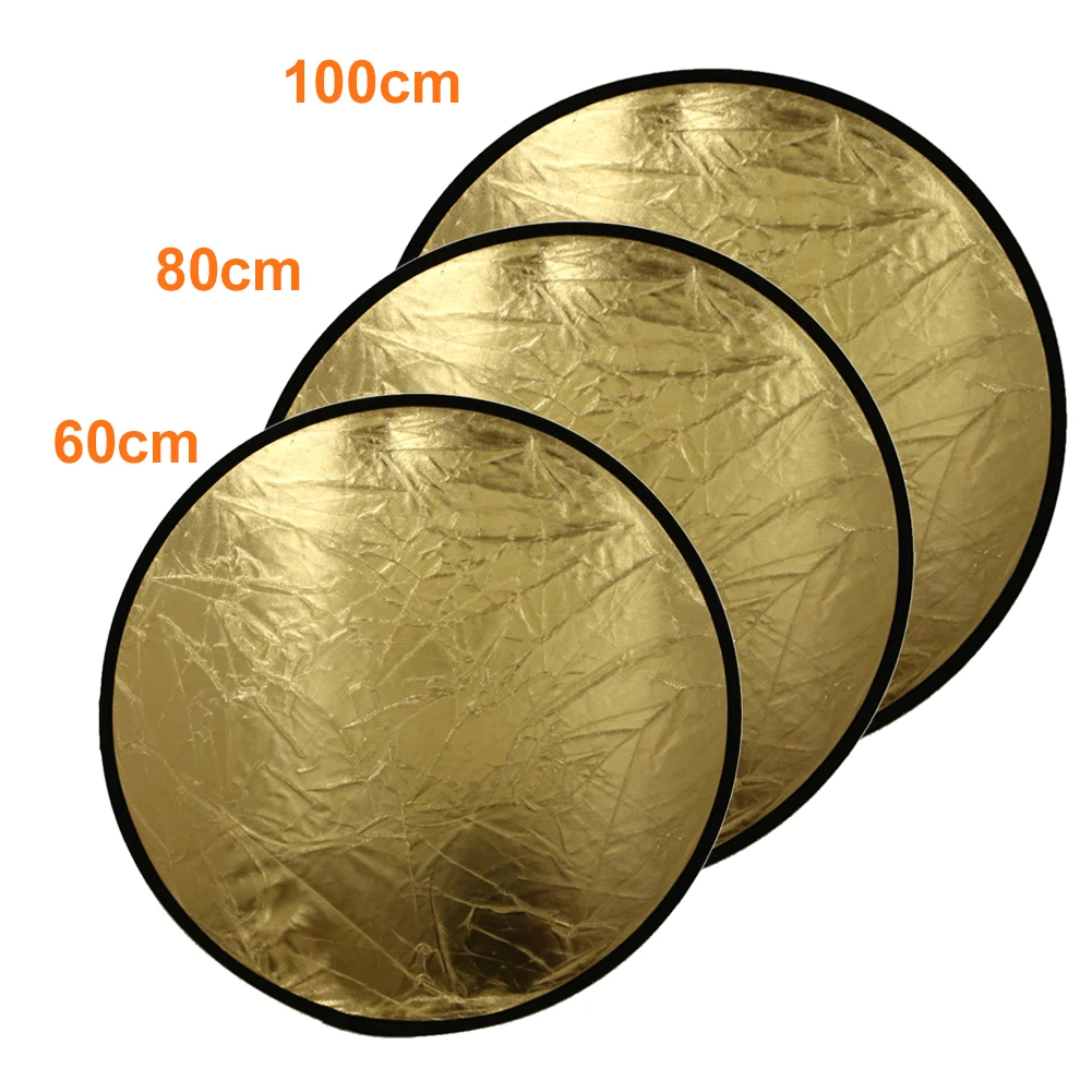 60 см/80 см/110 см Фотостудия отражатель для фотосъемки круглые серебристые золотые складные переносные отражатели аксессуары для фотостудии