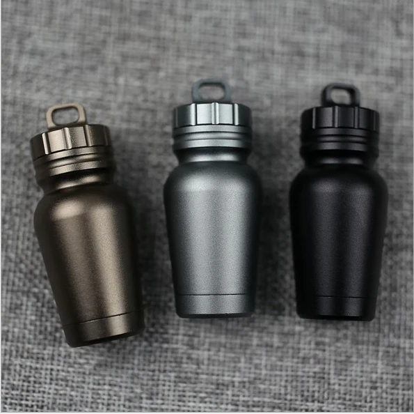 F10 EDC Aluminum alloy Waterproof Capsule Storage Container Tank Survival Kit for Outdoor use travel tools