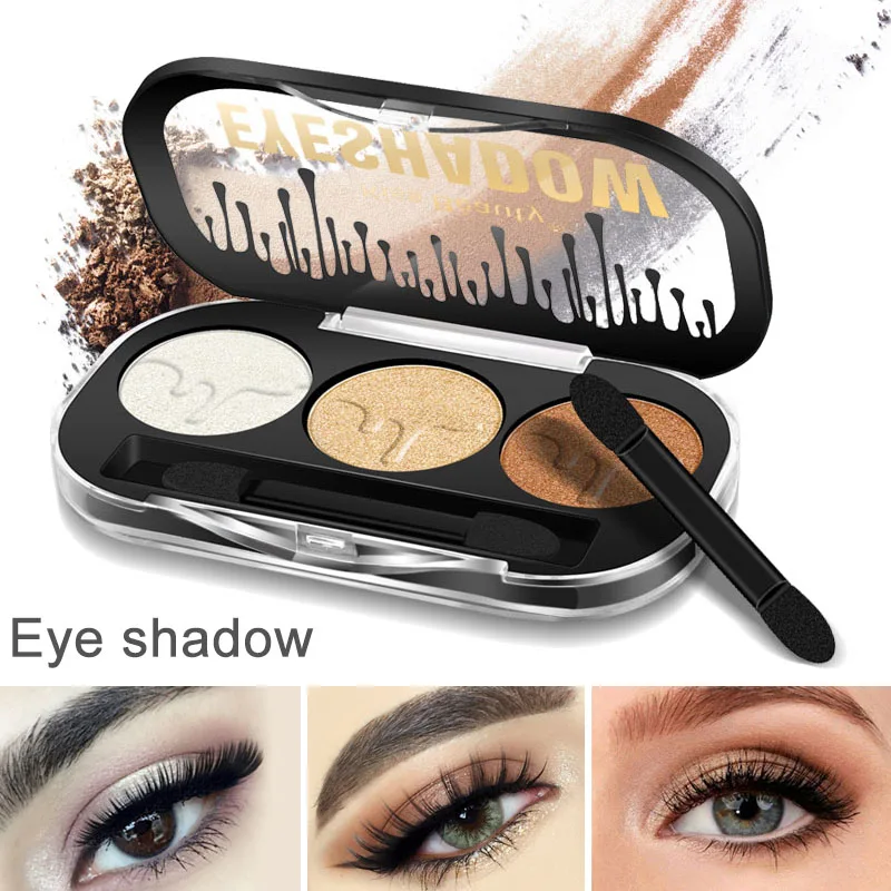 

2018 3 Color Eye Shadow Palette Long Lasting Colorful Eyeshadow Press Powder Cosmetics