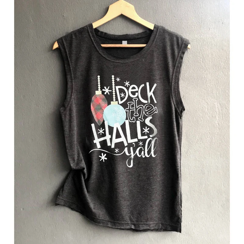 

Fashion Women 90s Womens Clothing Plus Size Tank Punk Newtops Streetwear Woman Clothes Christmas Tanks Harajuku Print Tops