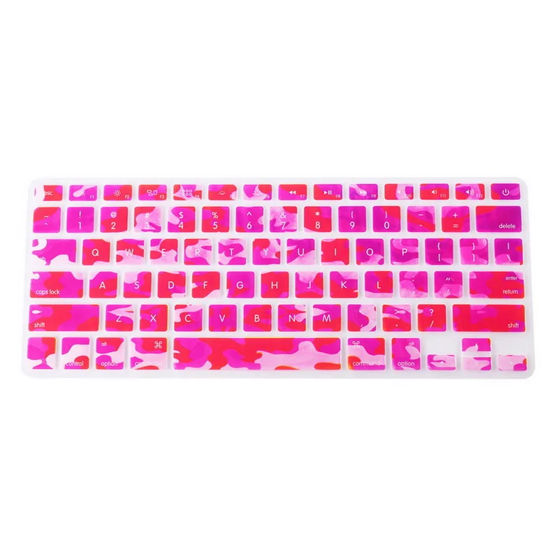 1 Pcs US Pink Camouflage Silicone Keyboard Protector Skin Keyboard Cover for Macbook 13/15/17