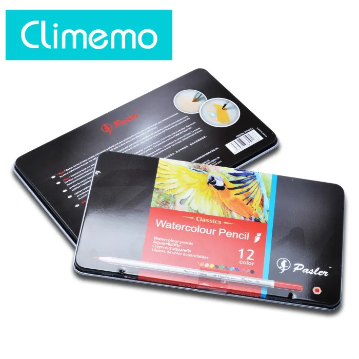 

Climemo colored pencils Simple water-soluble color pencil 12-color iron box