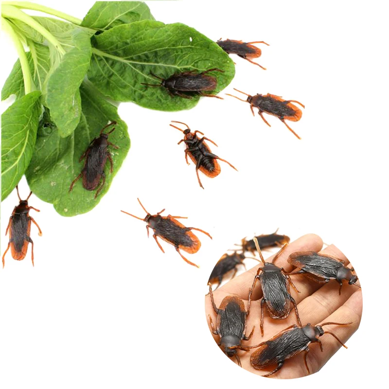 

10pcs/lot Prank Funny Trick Joke Toys Special Lifelike Model Simulation Fake Rubber Cockroach Cock Roach Bug Roaches Toy