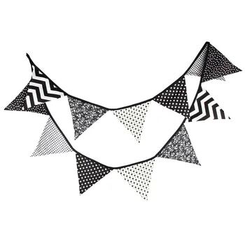 

3.2m 12 Flags Banner Bunting Pennant Party Decoration Cotton Cloth Pennants Bunting Banner birthday Wedding Decoration Banners