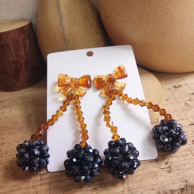 

2019 New Big Earrings Top Designer Creative Statement Resin Cherry Drop Dangle Earrings Runway Jewelry
