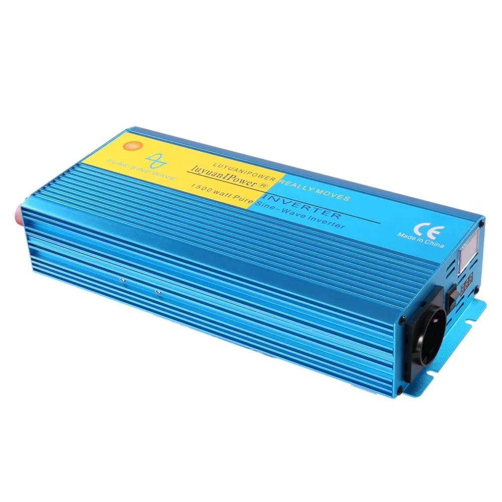 

DC 12V to AC 220V 1500W Pure Sine Wave Car Power Inverter Power Charger Converter Portable Vehicular Inverter for TV DVD