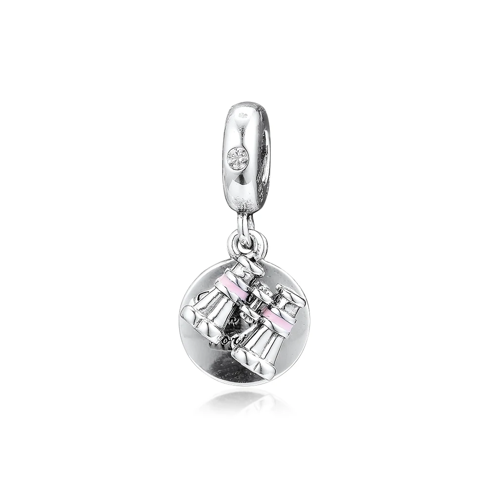 

Fits For Pandora Charms Bracelets Heart Binoculars Beads 100% 925 Sterling-Silver-Jewelry Free Shipping