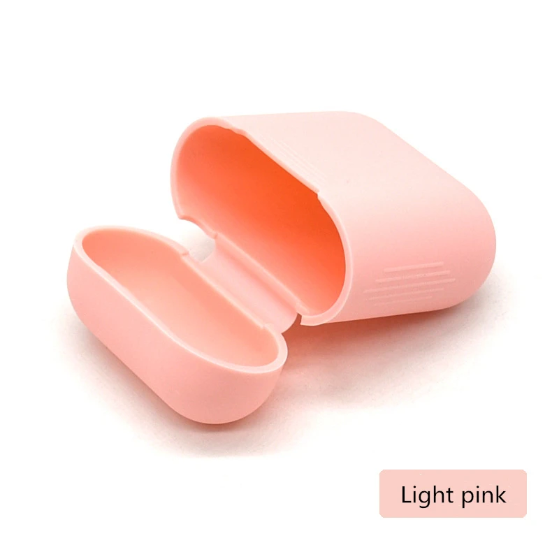 Мягкий силиконовый чехол, наушники для Apple Airpods, Bluetooth, беспроводные наушники, защитный чехол, коробка для Air Pods, наушники, сумка - Цвет: light pink