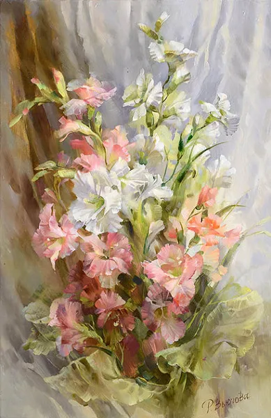 

14/16/18/28 Flowers Grace 14CT White Canvas DMC Oil Painting Cross Stitch Kits Art Crafts Embroidery DIY Handmade Needle Work