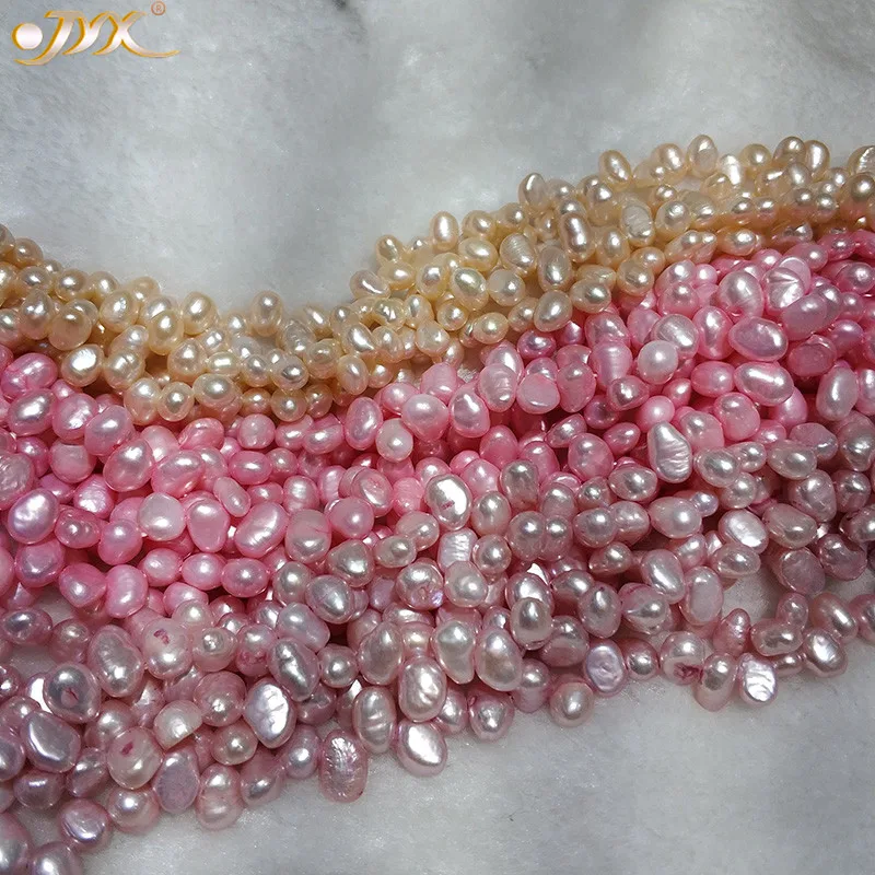 

JYX DIY String something pink!2strings 6-7mm irregular Real Pearl Strands Handmade Jewelry 14.5" DIY material