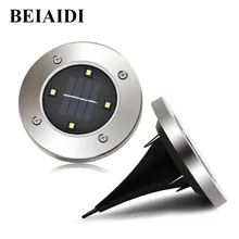 Beiaidi 6 шт. Солнечный свет пол под землей свет 4 светодиода Нержавеющая сталь Открытый Пейзаж сада Stairsway шаг света
