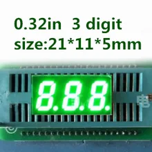 Горячая распродажа! 3bit 3 Бит общий катод, анод цифровая трубка 0,3" 0.32in. Зеленый светодиодный-значный 7-сегментный светодиодный дисплей 21*11*5 мм