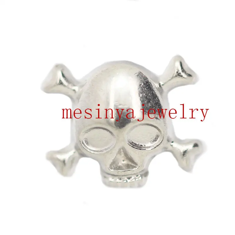 

10pcs skull floating charms for glass locket Min amount $15 per order mixed items,FC-002