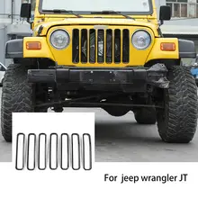 Черные передние решетчатые вставки планки комплект подходит 1997-2006 для Jeep Wrangler TJ& Unlimited