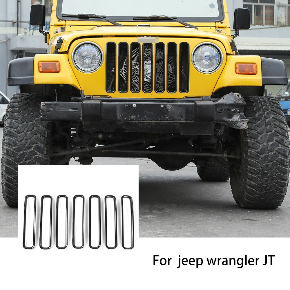 Black Front Grill Inserts Trims Kit Fit 1997-2006 For Jeep Wrangler Tj &  Unlimited - Front & Radiator Grills - AliExpress