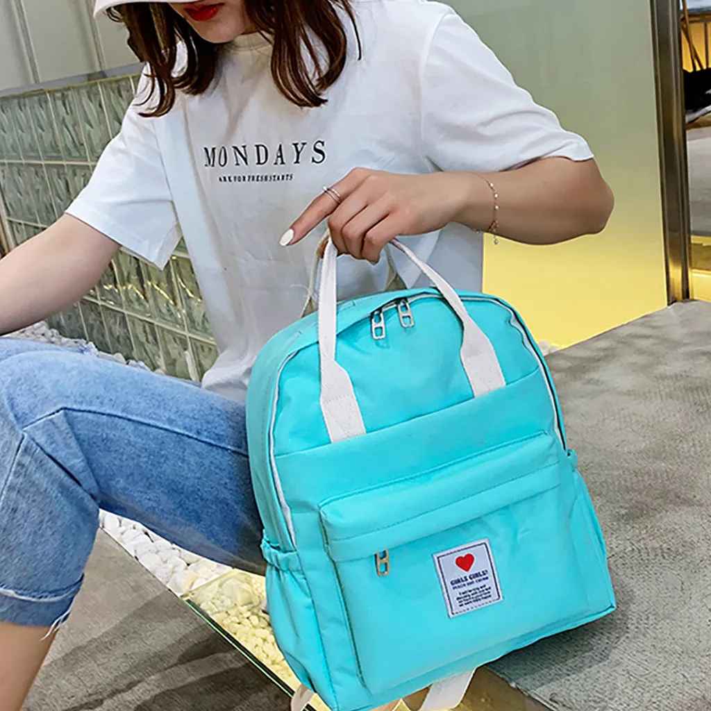 Женский рюкзак из парусины, женский рюкзак для девочек-подростков, повседневная дорожная сумка Mochila, школьные сумки для женщин JUNE18