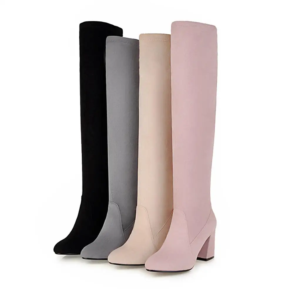 DoraTasia/ г. Большие размеры 33-48, зимние ботинки на меху женская обувь сапоги до колена модная женская обувь на высоком каблуке женские ботинки