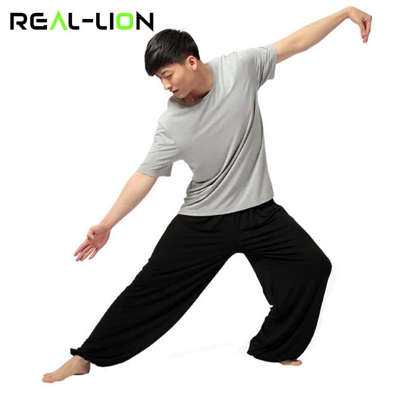 RealLion Sport Men Pants Yoga Bloomers Dance Running Male