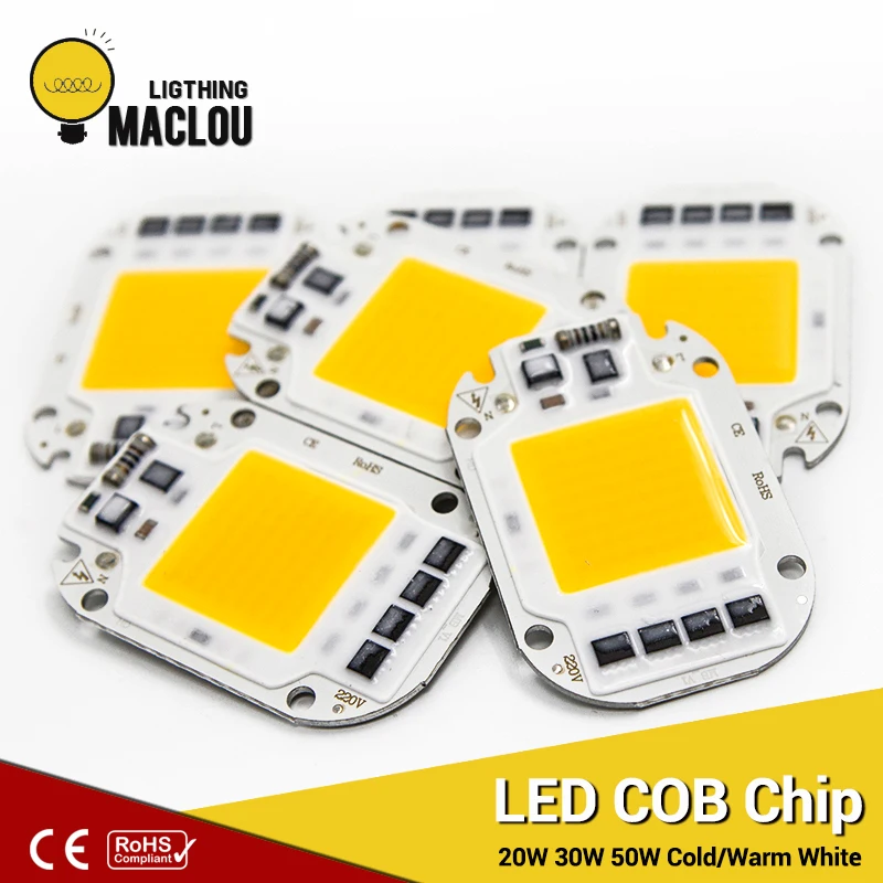 

LED COB Chip 20w 30w 50w LED Lamp 220V Smart IC No Need Driver Ampoule LED Light Bulb DIY Floodlight Spotlight Outdoor Lighting