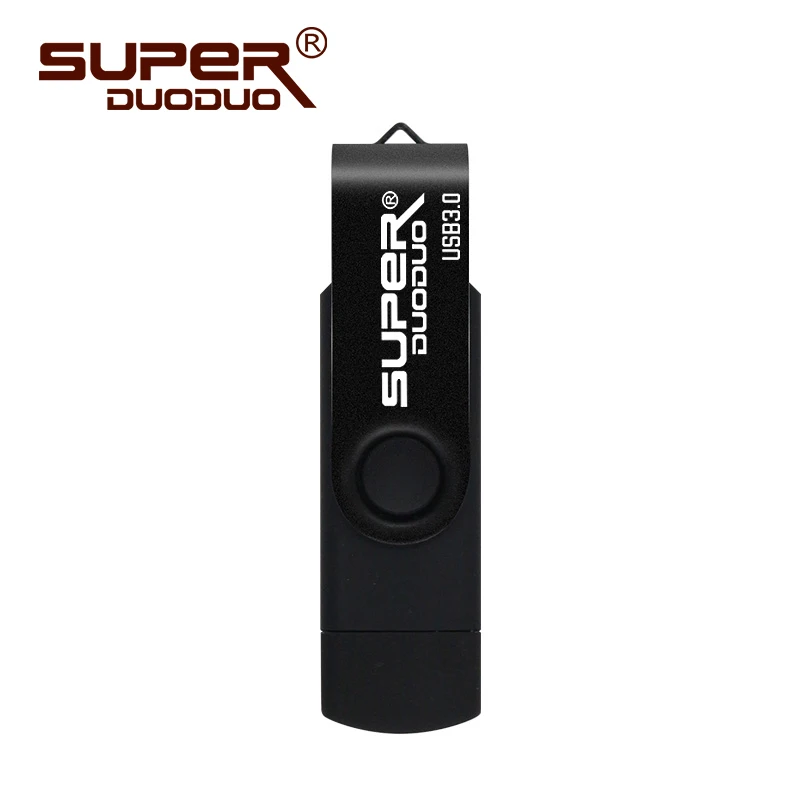 Usb 3,0 OTG 64G флеш-накопитель USB флеш-накопитель 128 ГБ usb внешняя карта памяти флеш-накопитель 32 Гб 16 Гб микро usb флешка - Цвет: black