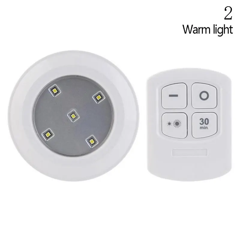 5 LED Wireless Puck Bright White Warm White Lights Remote Control Home LED Wireless Puck Light