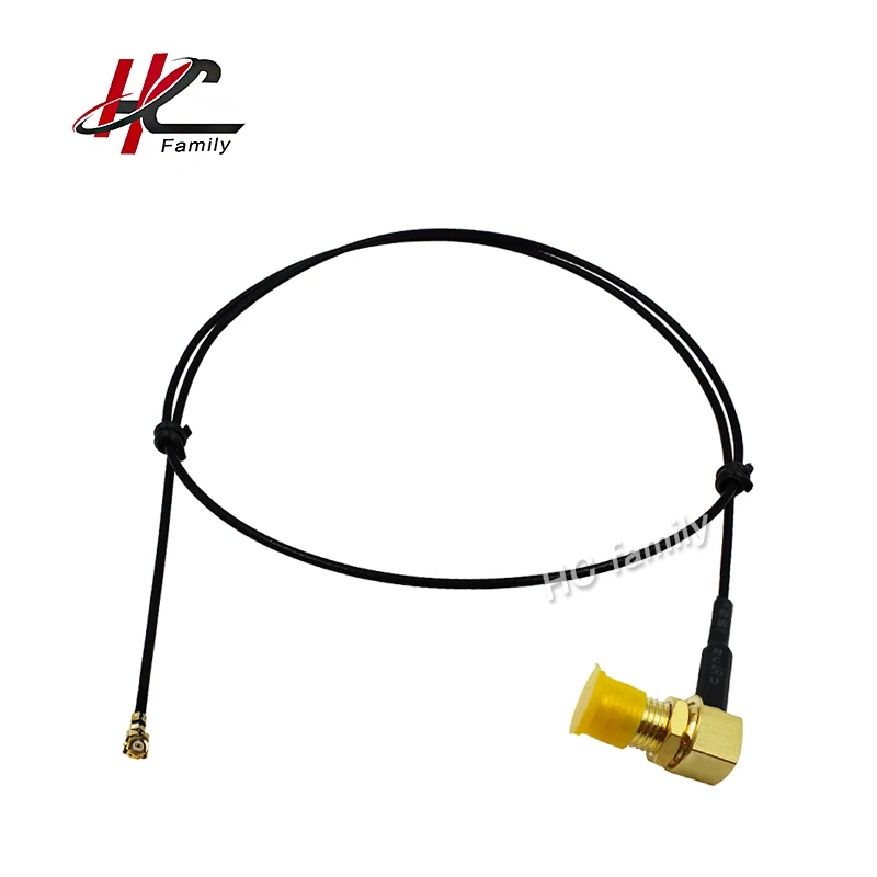 

1pc 1.37mm RF Coaxial cable IPX U.FL to right angle RP-SMA Jack Inner pin Jack 30cm 12in