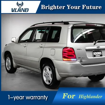 

Tail Lights For Toyota Highlander Kluger 2001-2007 LED Strip Tail Lights Rear Lamp with DRL+Reverse+Signal