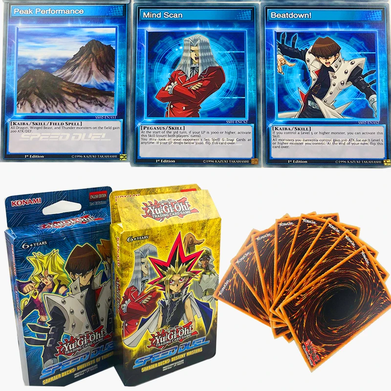 Yu Gi Oh торговые карты легендарный Дракон колоды английские карточки Аниме игра юджиох для сбора скорость Дуэль