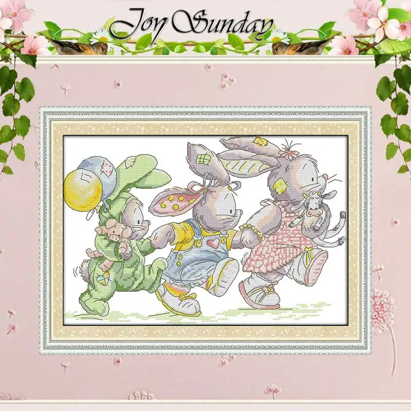 

The lovely rabbits (3) Patterns Counted Cross Stitch 11CT 14CT Cross Stitch Set Wholesale Cross-stitch Kit Embroidery Needlework