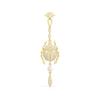 

[MeiBaPJ]Real 925 Sterling Silver Personality Beetle Lo'n'g Earrings for Women with AAA High Quality Stone Fine Jewelry