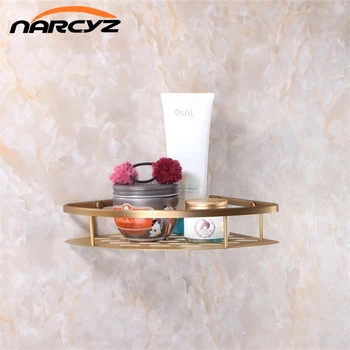 

Classic Wall Mounted Antique Brass Bathroom Soap Basket Bath Shower Shelf Basket Holder Building Material Vintage Elegant 9013K