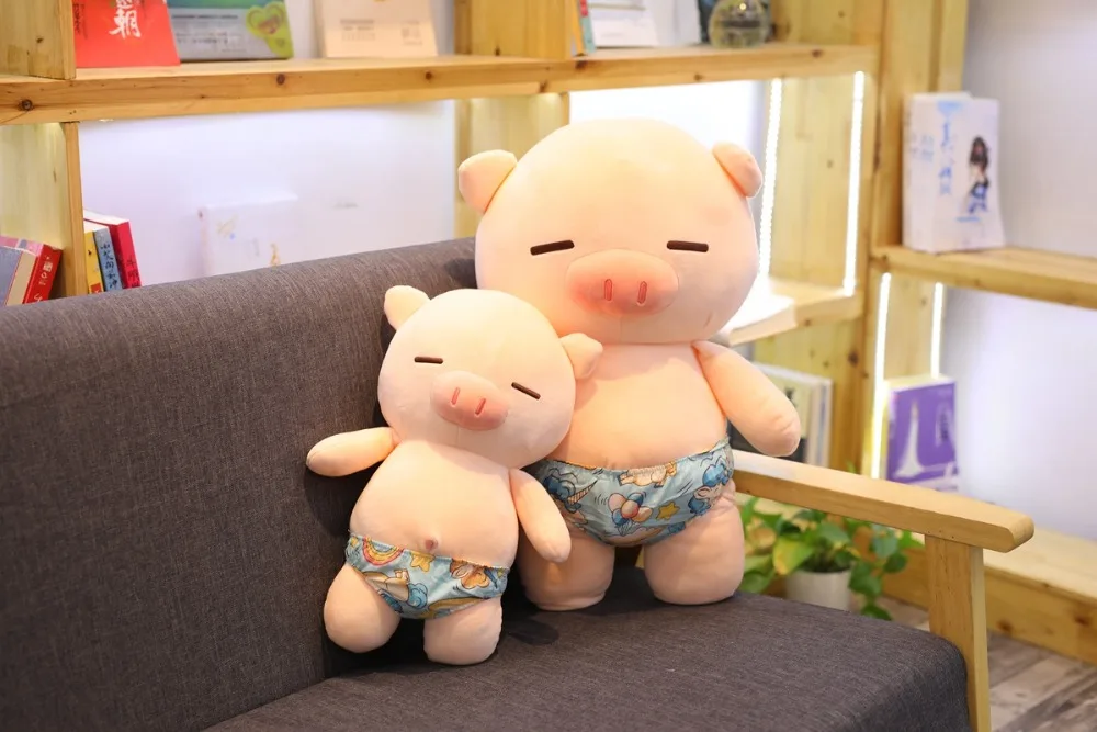 LINWEI Scampish Piggy Plush Toys Cute Pig Stuffed Cartoon Animal Doll Soft Nap Pillow Sofa Cushion Kids Girlfriends Birthday Best Gifts Size : 25cm