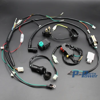 

Full Wiring Harness Loom Kick Start Engine Solenoid Coil Regulator CDI Spark Plug 50 70 90 110 125cc ATV Dirt Trial Pit Bike NEW