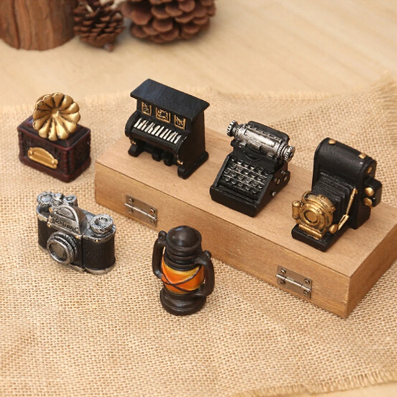 

Creative MINI Retro Radio Pianos Cameras Telephone Model Antique Imitation Nostalgia Wireless Ornament Craft Bar Home Decor Gift