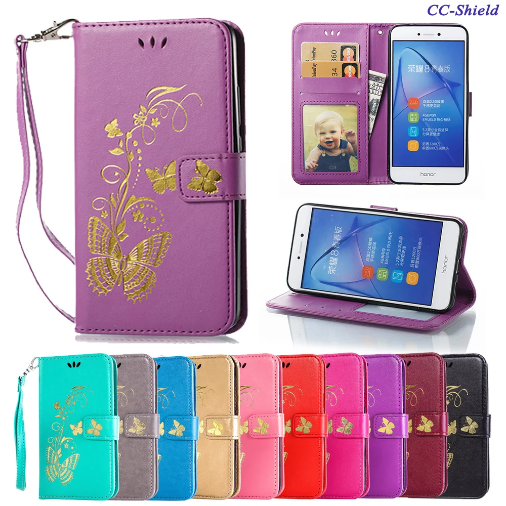 

Flip Case for Huawei Honor 8 Lite PRA-TL10 Honor 8Lite Butterfly Case Phone Leather Cover for Huawei Honor8 Lite PRA TL10 Bag