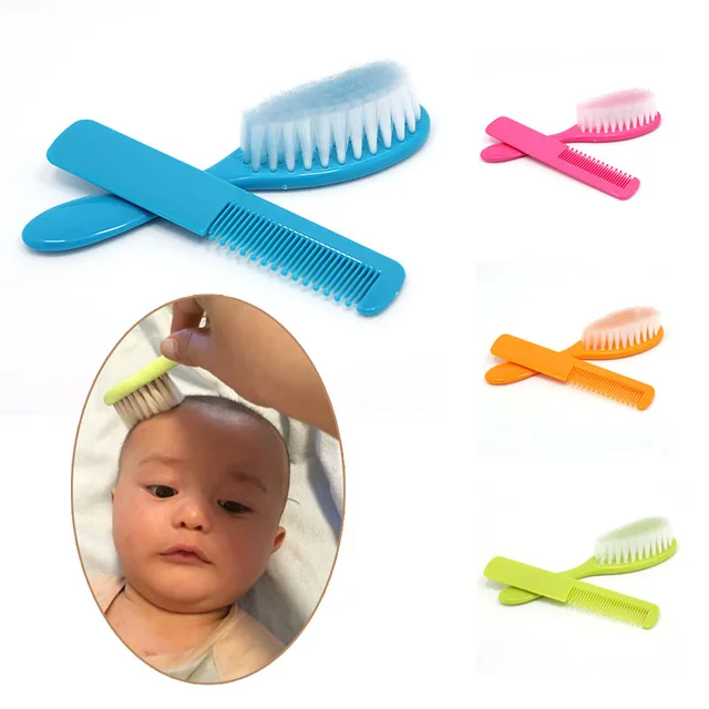 2 pçs/set Conjunto Escova de Cabelo Infantil da Segurança Do Bebê Macio