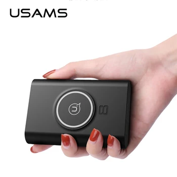 

USAMS Quick Charge Power Bank 8000mAh Qi Wireless Charger 5V2A Dual Ports Wireless Charging For iphone 8/X/8 Plus Samsung Galaxy